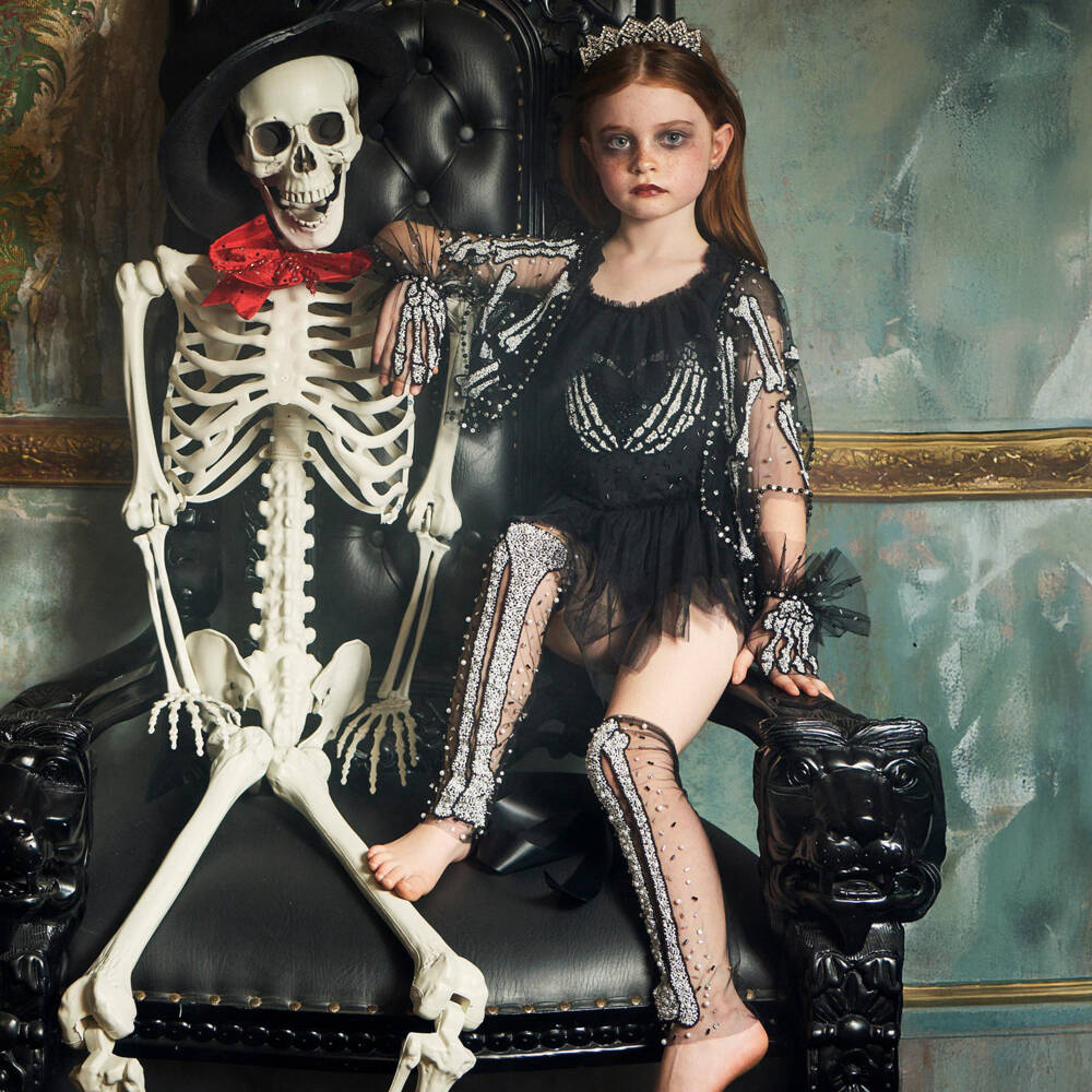 Tutu du Monde-Girls Black Tulle Halloween Footless Stockings | Childrensalon Outlet