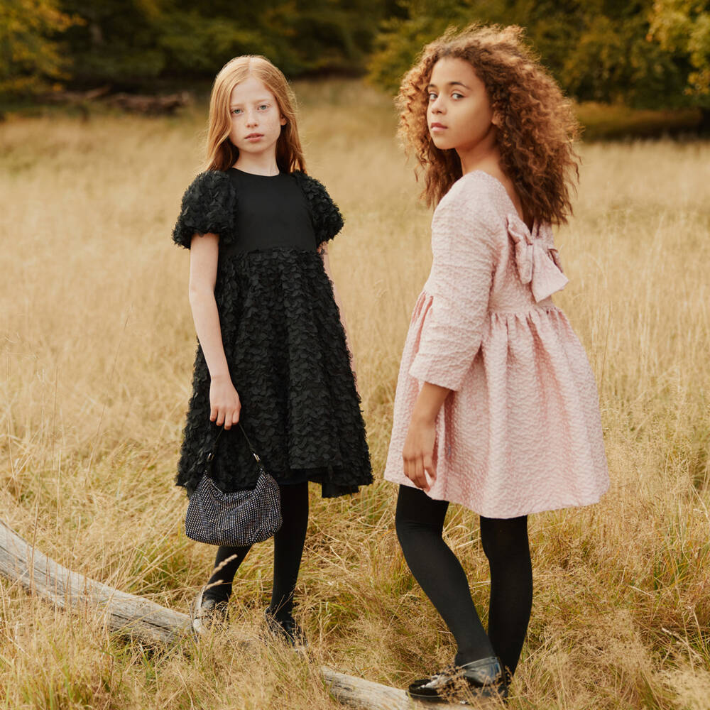 Molo-Girls Black Tulle Petal Dress | Childrensalon Outlet