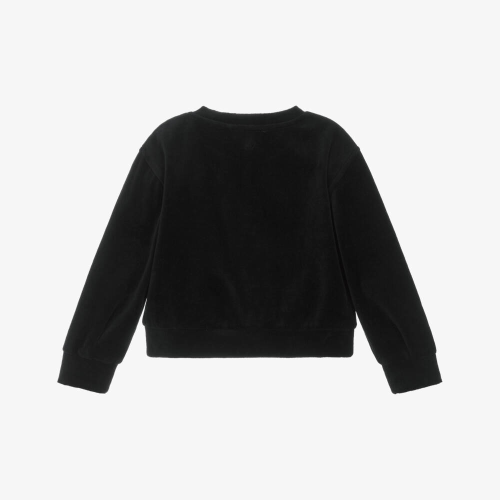 Sonia Rykiel Paris-Girls Black Velour Rhinestone Top | Childrensalon Outlet