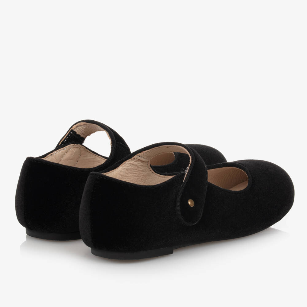 Old Soles-Girls Black Velvet Pumps | Childrensalon Outlet