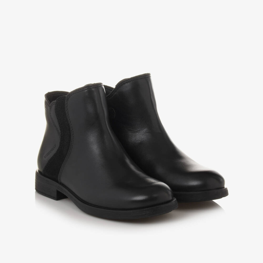 Geox-Girls Black Waterproof Leather Boots | Childrensalon Outlet