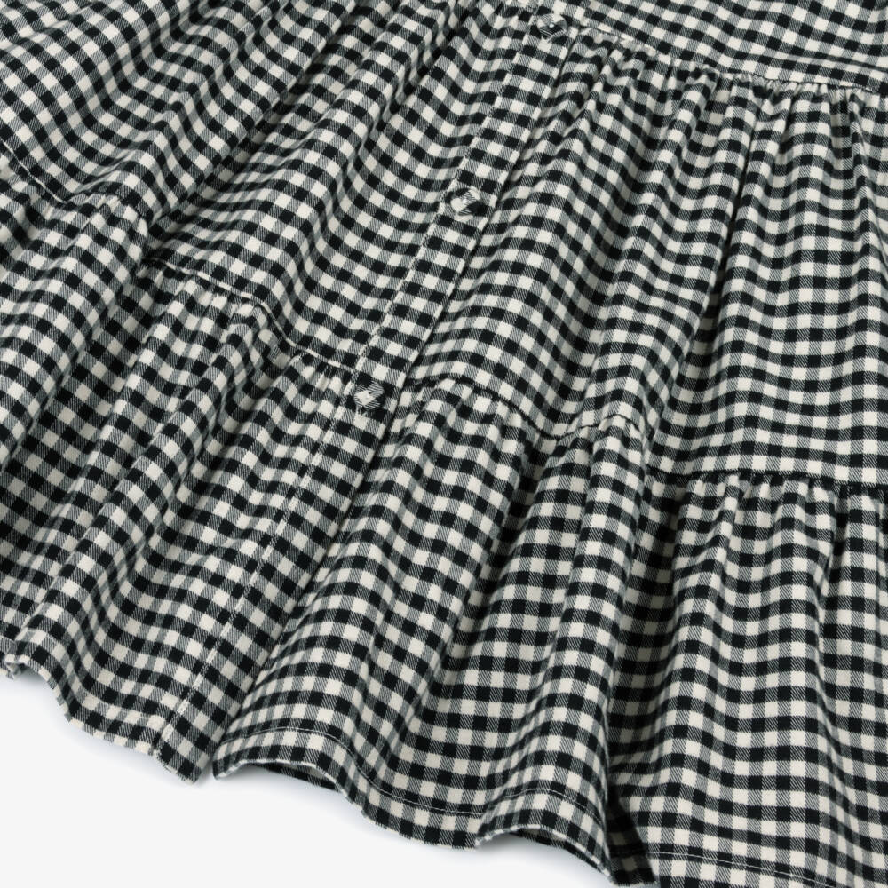 Dr. Kid-Girls Black & White Gingham Check Brushed Cotton Dress | Childrensalon Outlet