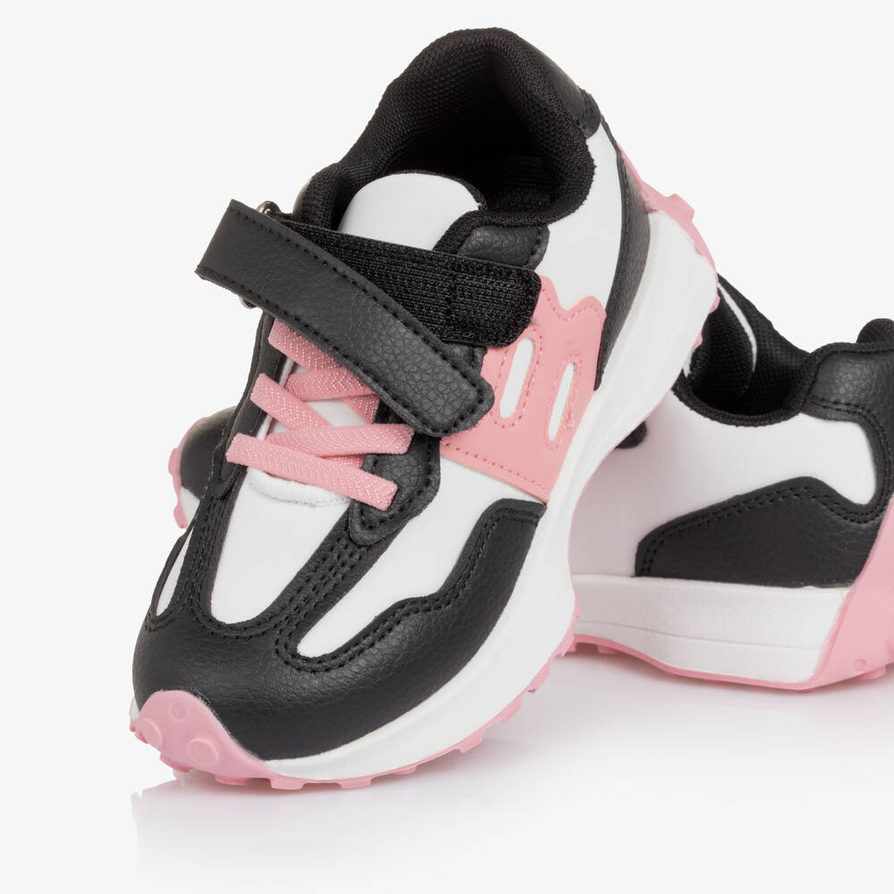 A Dee-Girls Black & White Trainers with Pink Detailing | Childrensalon Outlet
