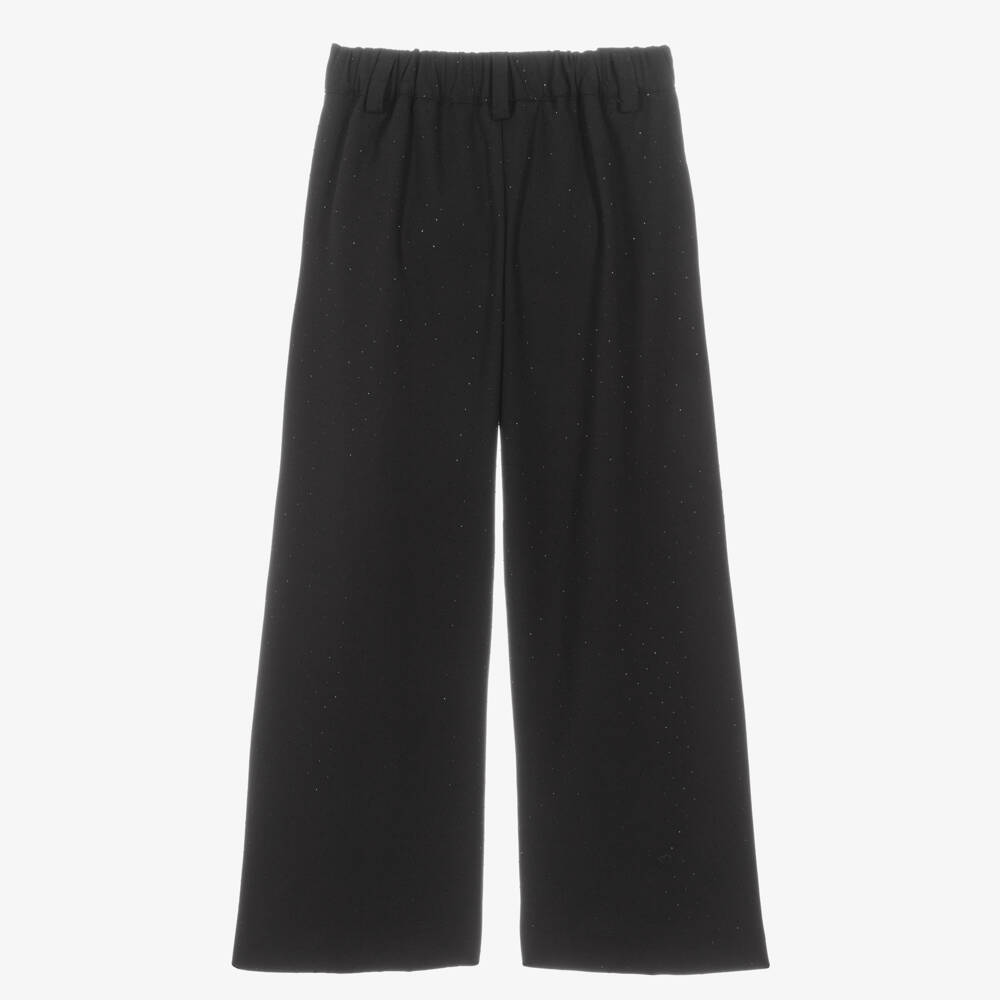 BCBGMAXAZRIA-Girls Black Wide-Leg Diamanté Trousers | Childrensalon Outlet