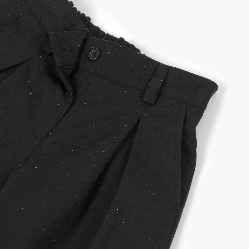 BCBGMAXAZRIA-Girls Black Wide-Leg Diamanté Trousers | Childrensalon Outlet