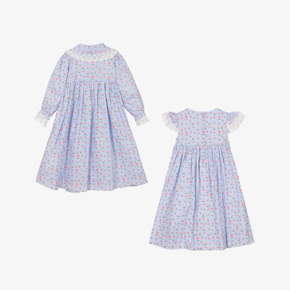 Caramelo Kids-Girls Blue Cotton Nightdress Set | Childrensalon Outlet