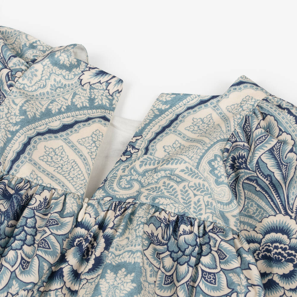 Etro-Girls Blue Cotton Paisley Print Dress | Childrensalon Outlet