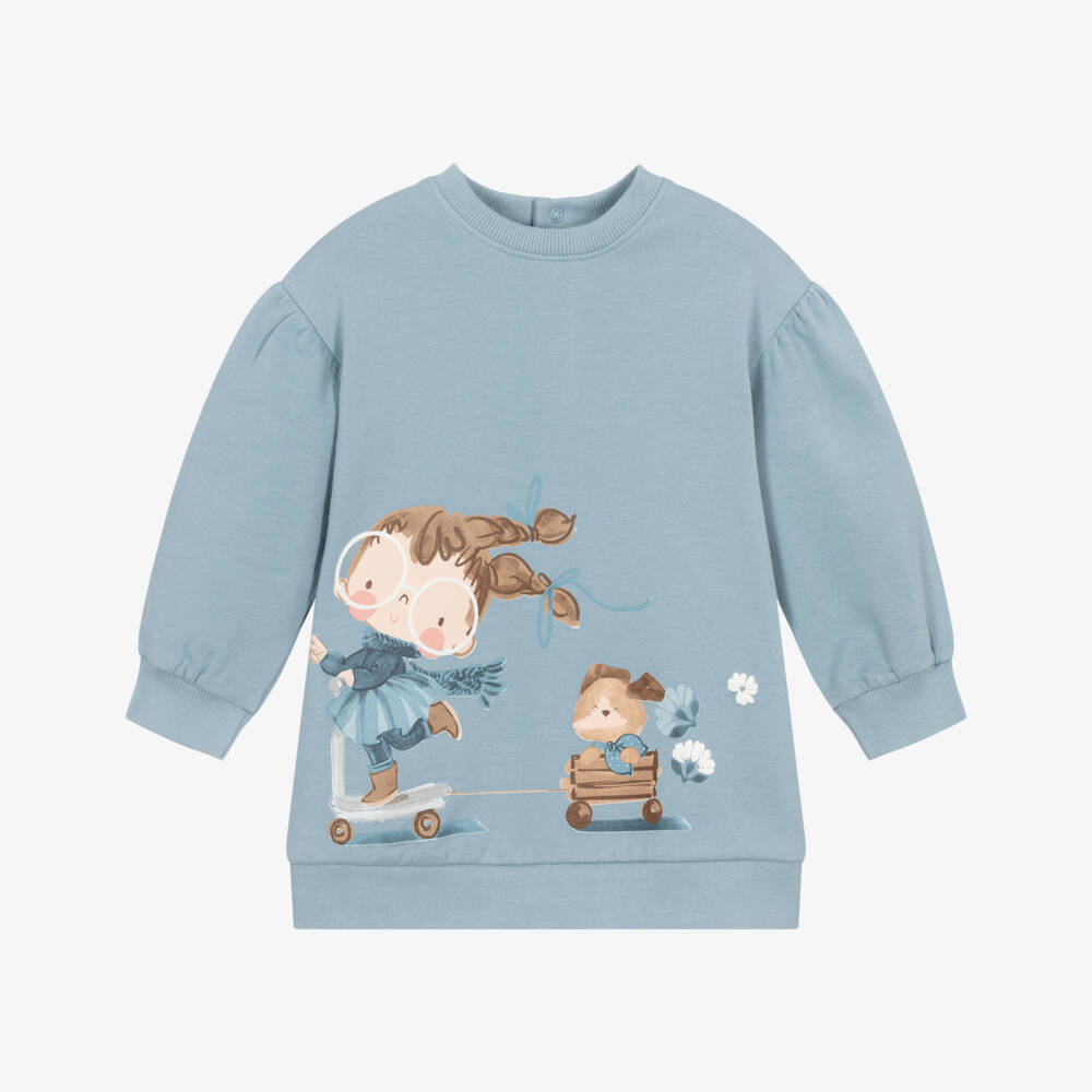 Mayoral-Платье-свитшот синий для девочек | Childrensalon Outlet