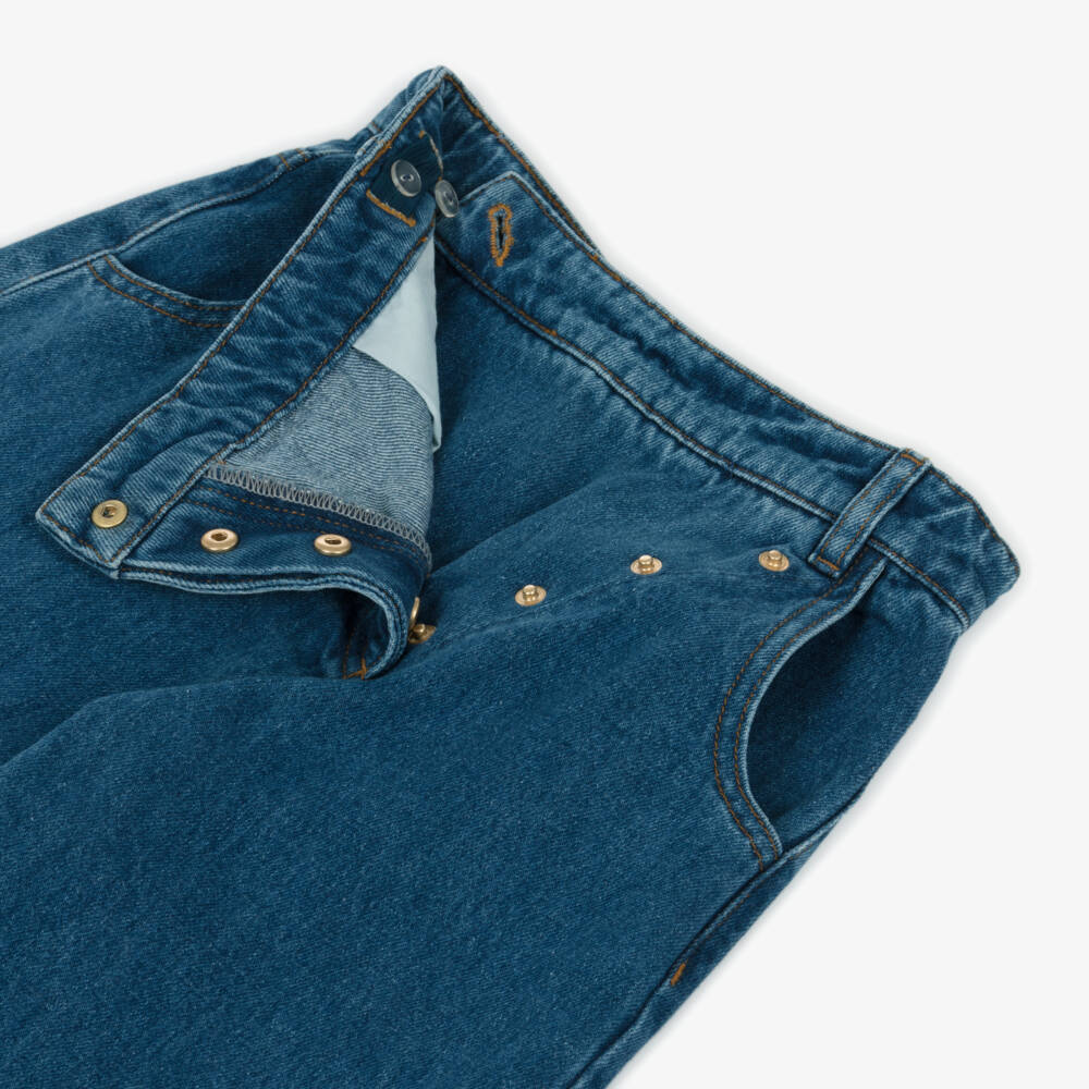 KENZO KIDS-Girls Blue Denim Asymmetric Jeans | Childrensalon Outlet