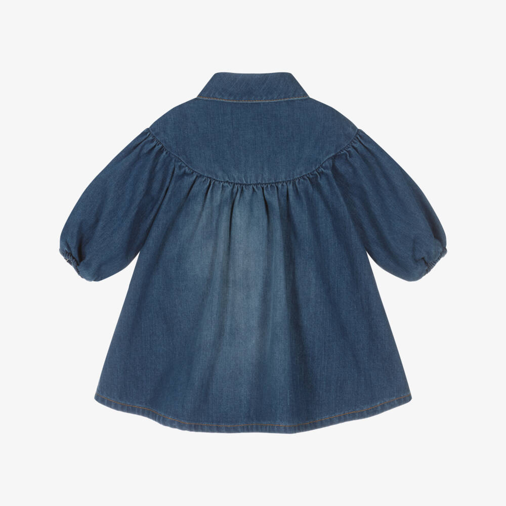 Chloé-Girls Blue Denim Collared Dress | Childrensalon Outlet