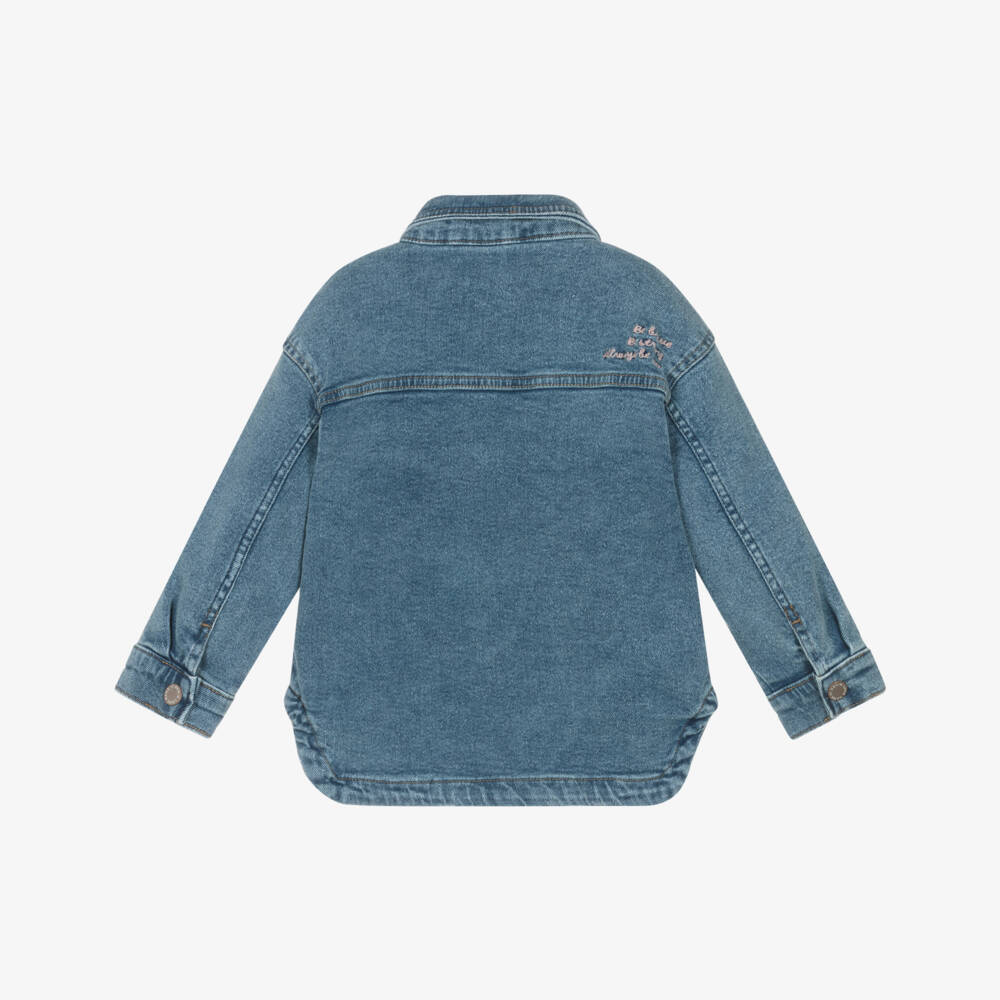 NAME IT-Girls Blue Denim Embroidered Shirt | Childrensalon Outlet