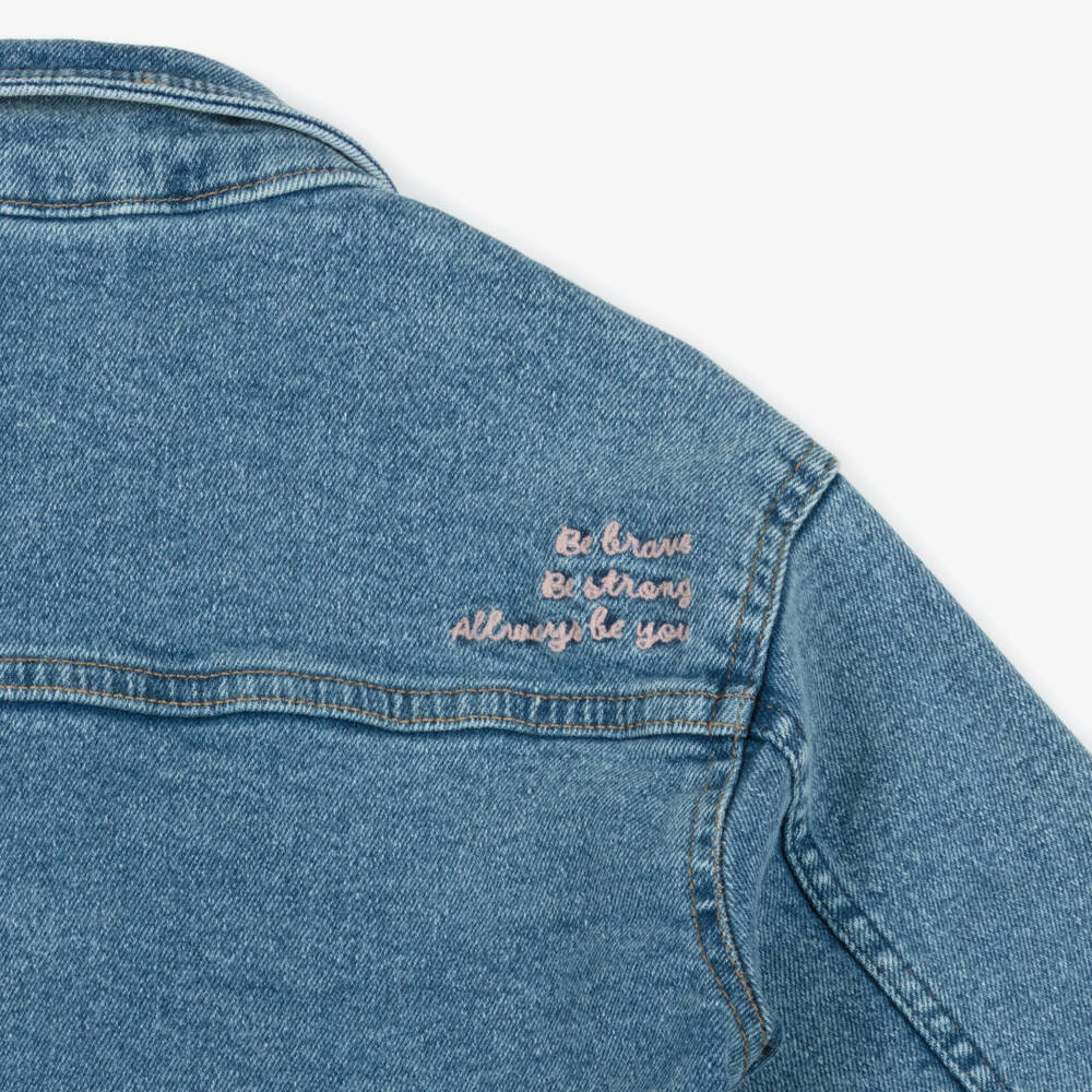 NAME IT-Girls Blue Denim Embroidered Shirt | Childrensalon Outlet