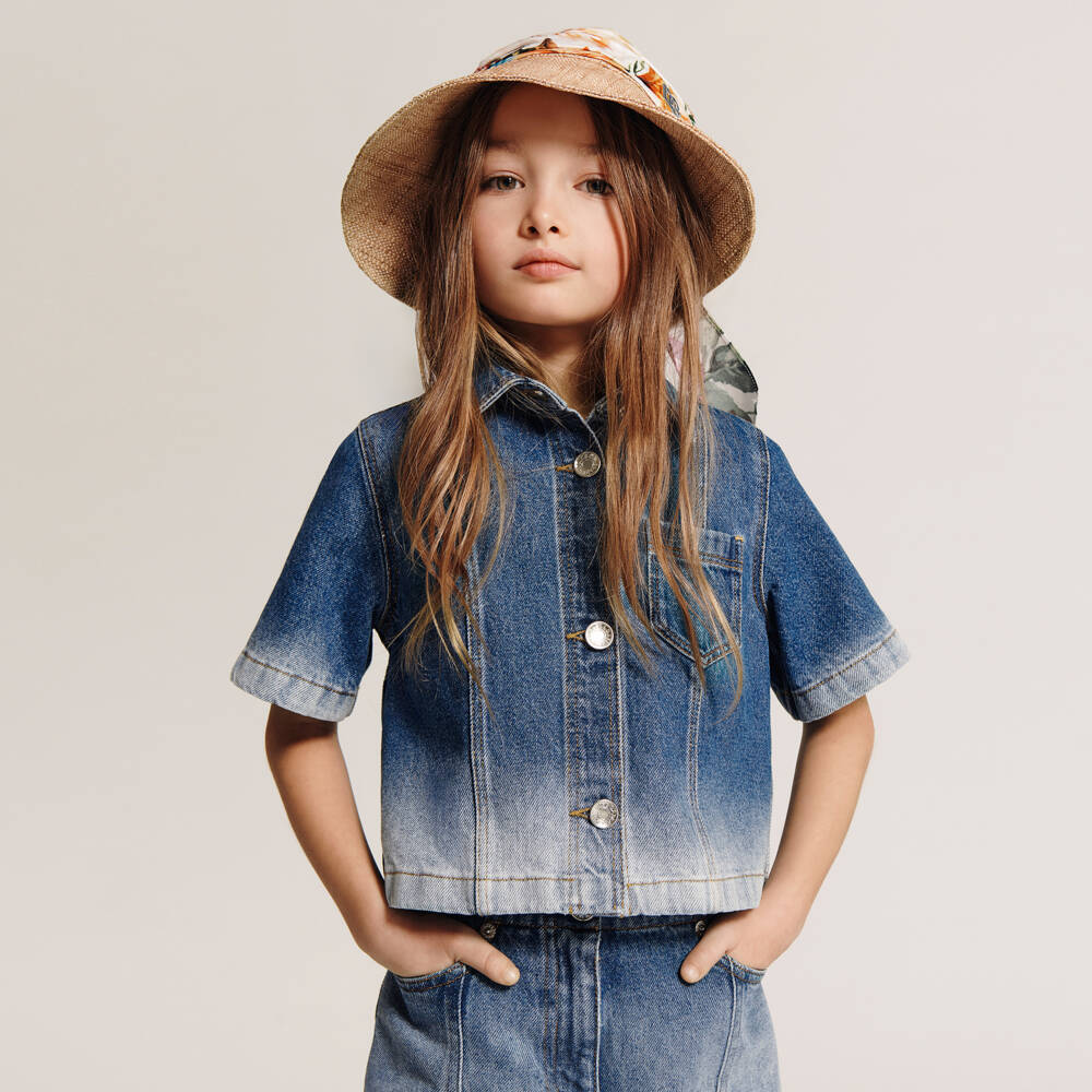 Dolce & Gabbana-Girls Blue Denim Shirt with Faded Detailing | Childrensalon Outlet