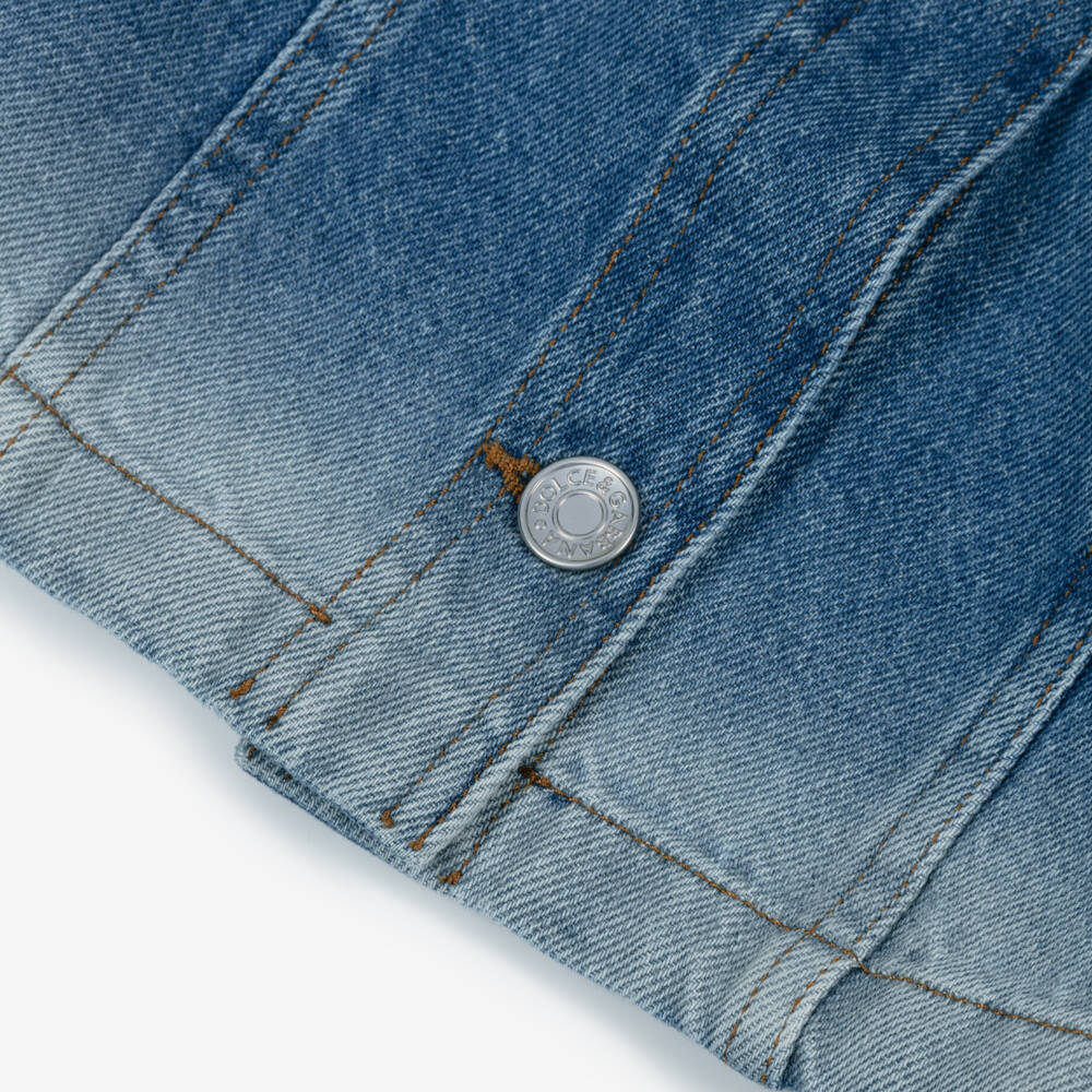 Dolce & Gabbana-Girls Blue Denim Shirt with Faded Detailing | Childrensalon Outlet