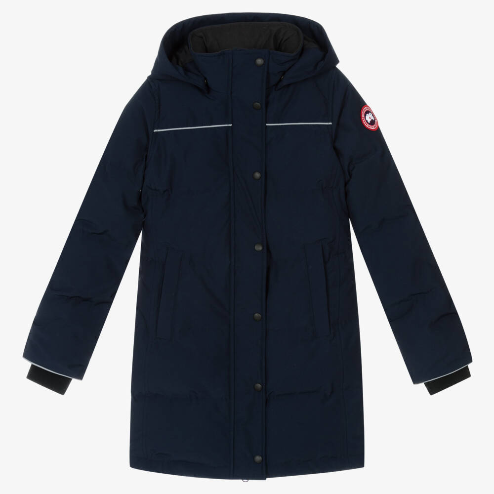 Canada Goose-Girls Blue Down Padded Juniper Parka Coat | Childrensalon Outlet