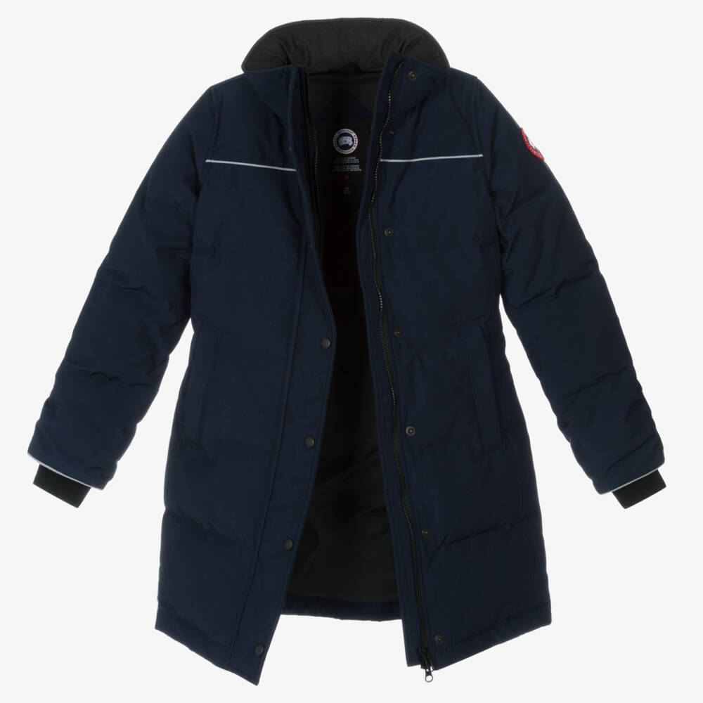 Canada Goose-Girls Blue Down Padded Juniper Parka Coat | Childrensalon Outlet