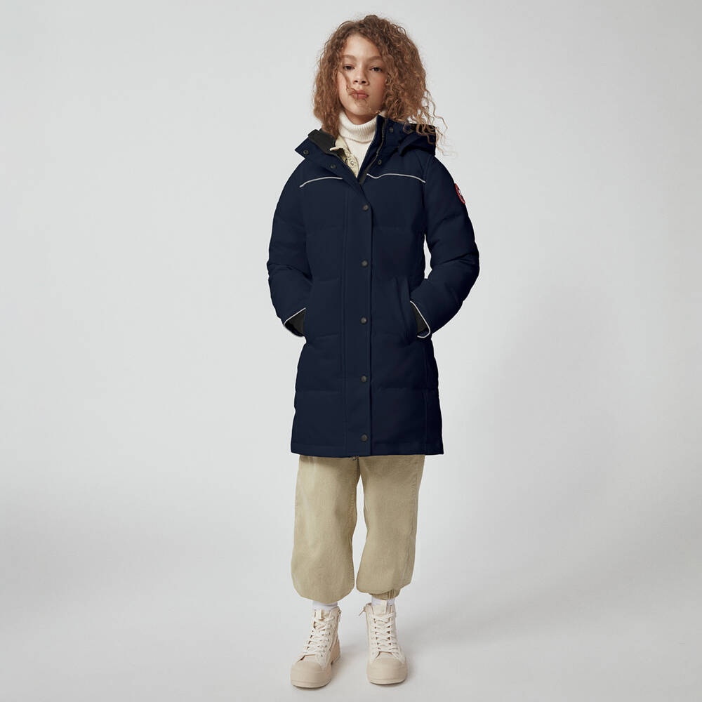 Canada Goose-Girls Blue Down Padded Juniper Parka Coat | Childrensalon Outlet