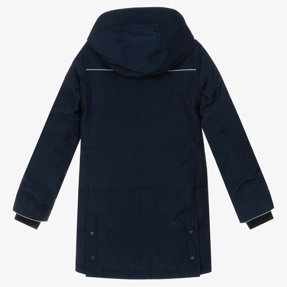 Canada Goose-Girls Blue Down Padded Juniper Parka Coat | Childrensalon Outlet
