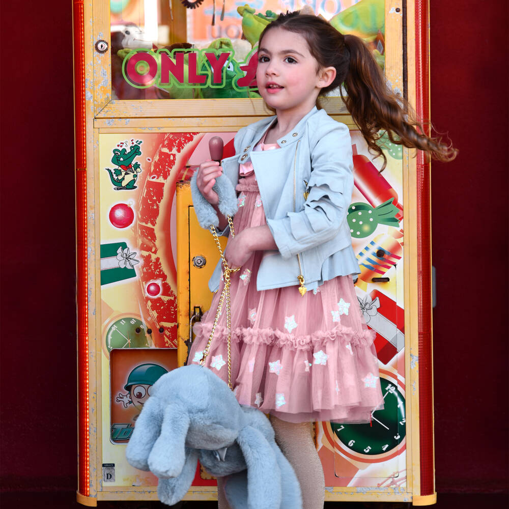 Angel's Face-Girls Blue Faux Suede Biker Jacket | Childrensalon Outlet
