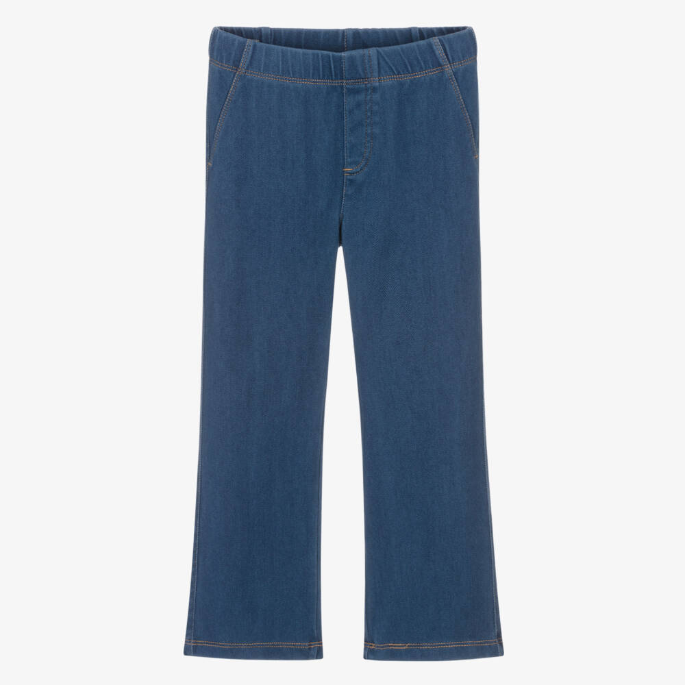 Mayoral-Girls Blue Flared Cotton Jeggings | Childrensalon Outlet