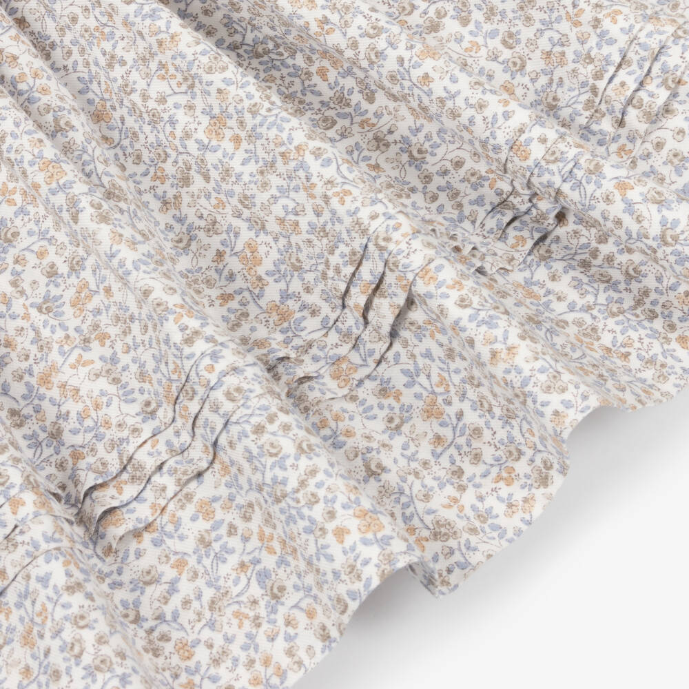 Sarah Louise-Girls Blue Floral Hand-Smocked Cotton Dress | Childrensalon Outlet