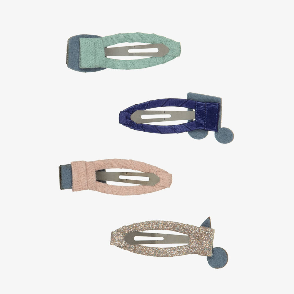 Mimi & Lula-Girls Blue & Gold Music Motif Hair Clips (4 Pack) | Childrensalon Outlet