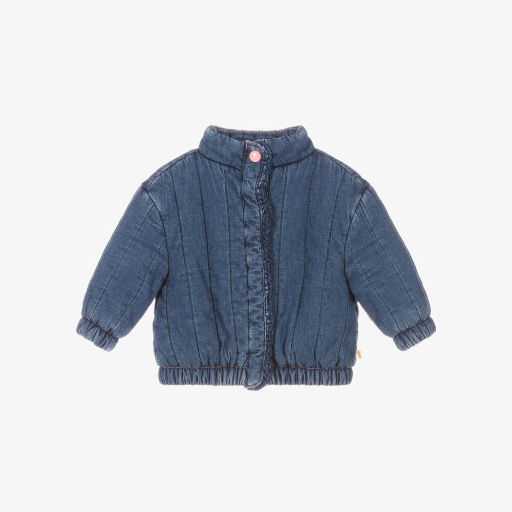 Billieblush-جاكيت دنيم مبطن أزرق للبنات | Childrensalon Outlet