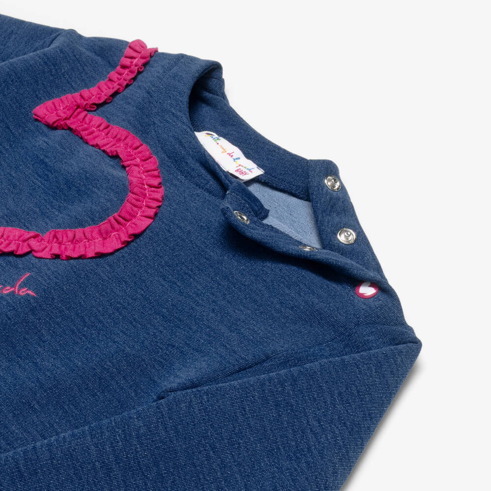 Agatha Ruiz de la Prada-Girls Blue & Pink Cotton Jersey Dress & Tights Set | Childrensalon Outlet