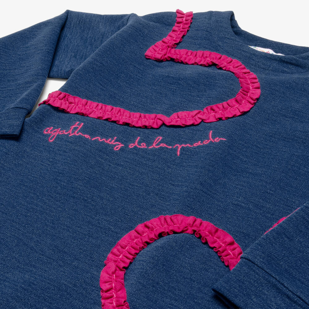 Agatha Ruiz de la Prada-Girls Blue & Pink Cotton Jersey Dress & Tights Set | Childrensalon Outlet