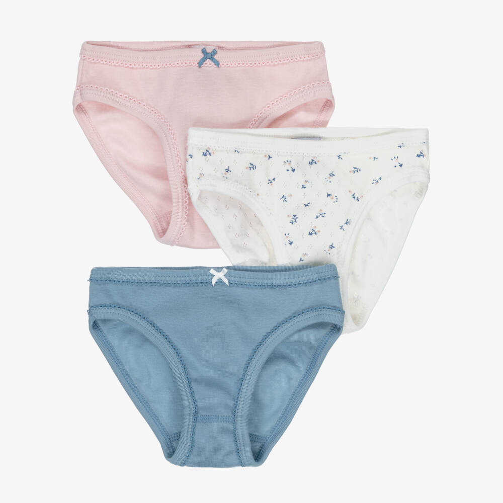 Petit Bateau-Тройка хлопковых трусиков с цветочным узором для девочек | Childrensalon Outlet