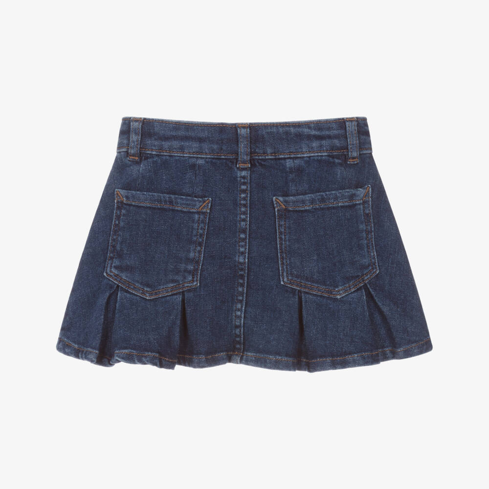 Mayoral-Girls Blue Pleated Denim Skirt | Childrensalon Outlet