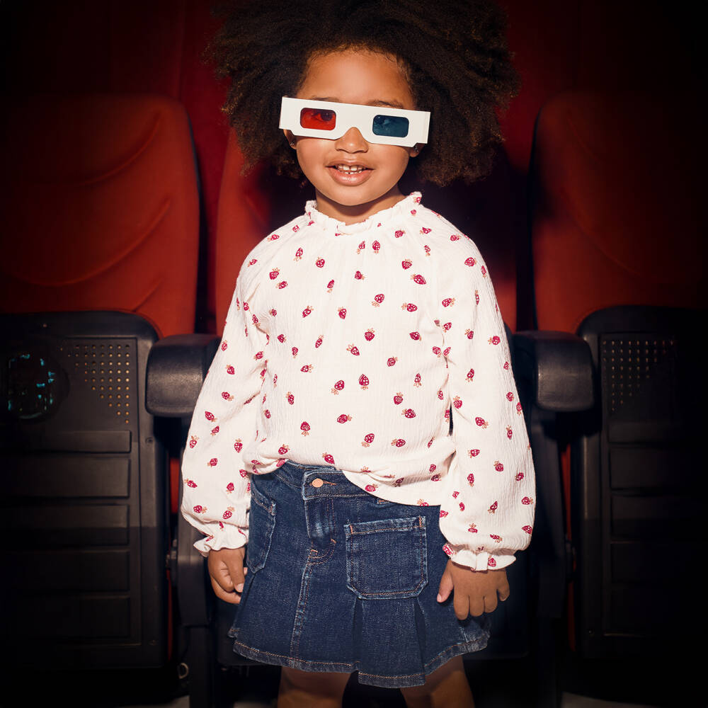 Mayoral-Girls Blue Pleated Denim Skirt | Childrensalon Outlet