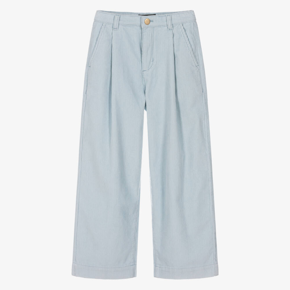 Molo-Girls Blue Relaxed Fit Cotton Corduroy Trousers | Childrensalon Outlet