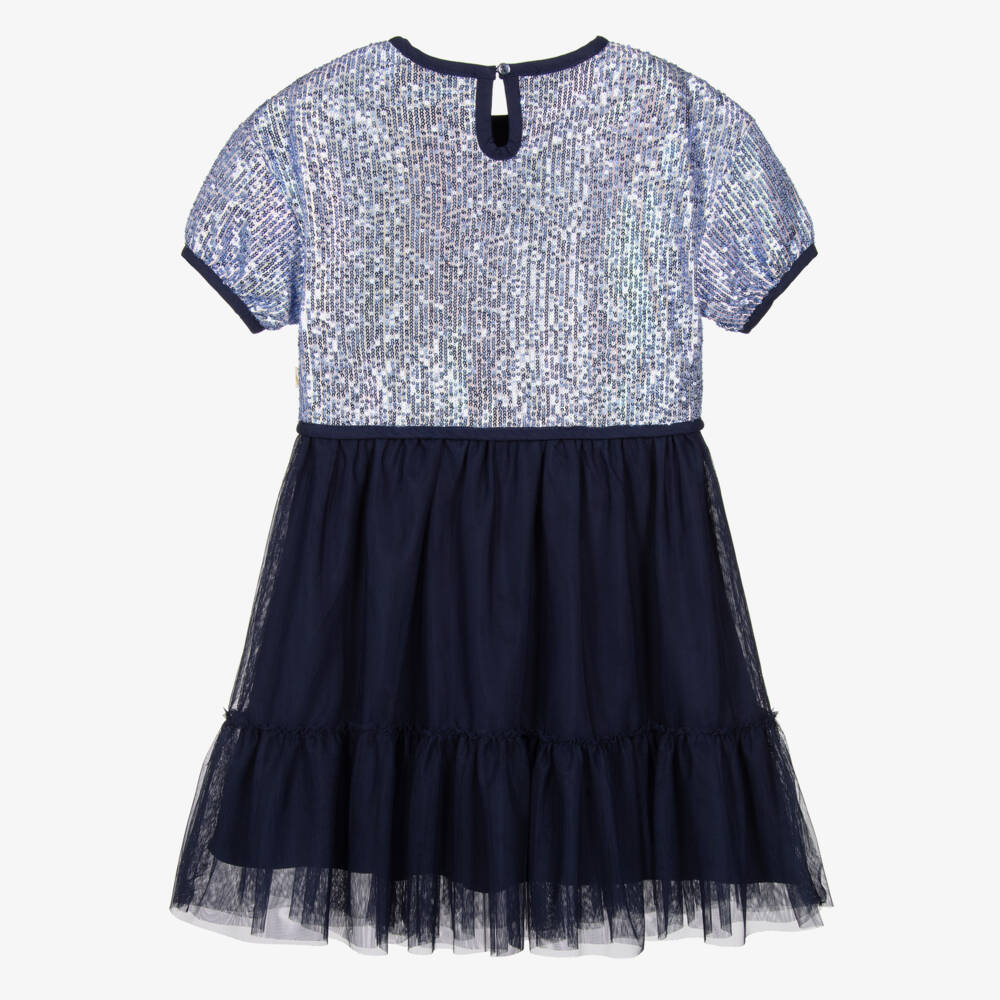 Billieblush-Girls Blue Sequin & Tulle Dress | Childrensalon Outlet