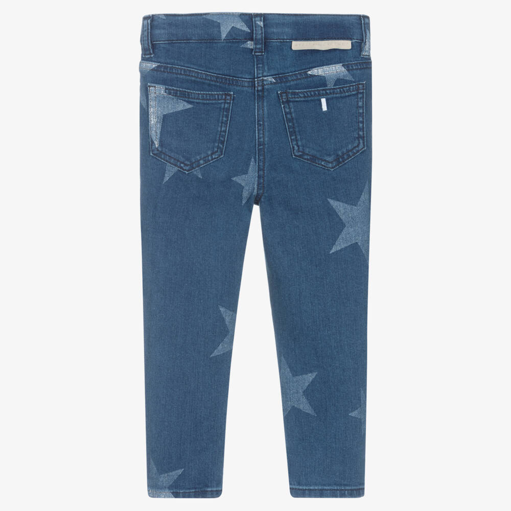 Stella McCartney Kids-Girls Blue Star Print Skinny Jeans | Childrensalon Outlet