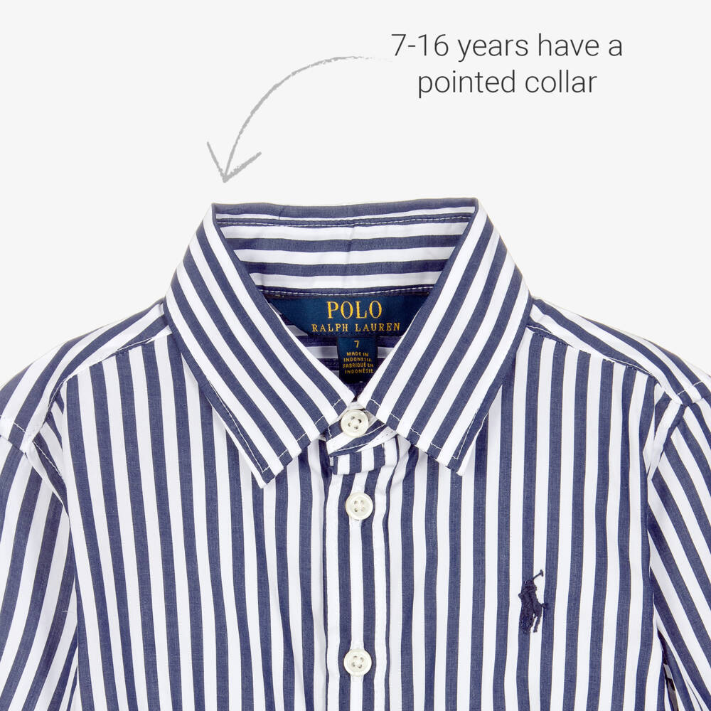 Ralph Lauren-Girls Blue Striped Cotton Shirt Dress | Childrensalon Outlet