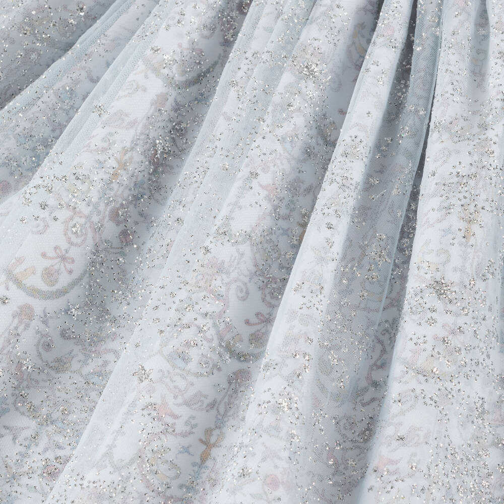 Atelier Choux Paris-Girls Blue Toile de Jouy Glitter Dress | Childrensalon Outlet