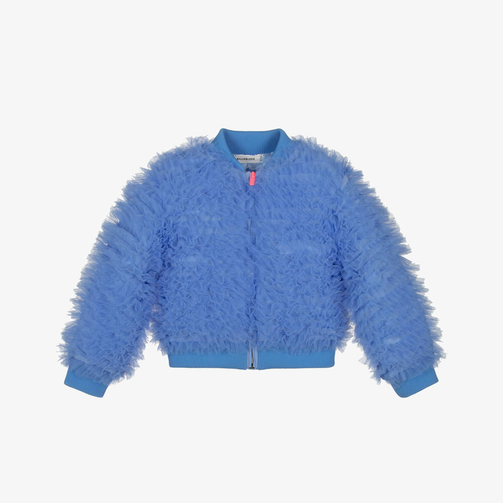 Billieblush-جاكيت تول أزرق مزين بالكشاكش للبنات | Childrensalon Outlet