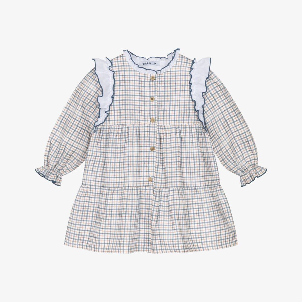 Babidu-Платье в синюю и белую клетку для девочек | Childrensalon Outlet