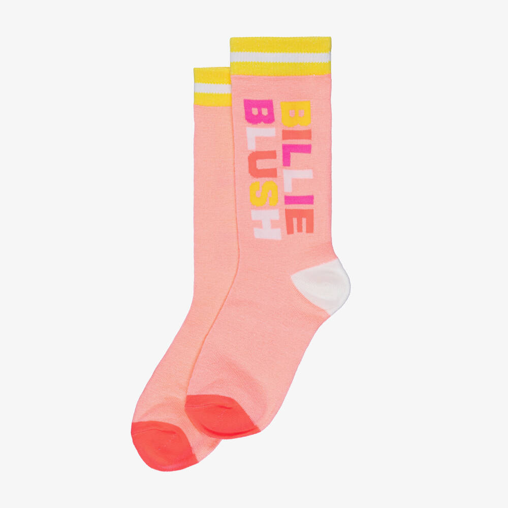 Billieblush-Girls Bright Coral Pink Knitted Socks | Childrensalon Outlet
