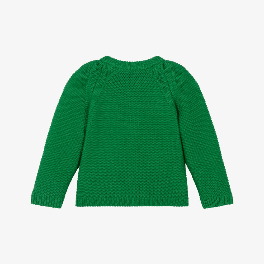 Frugi-Girls Bright Green Orgainc Cotton Knitted Cardigan | Childrensalon Outlet