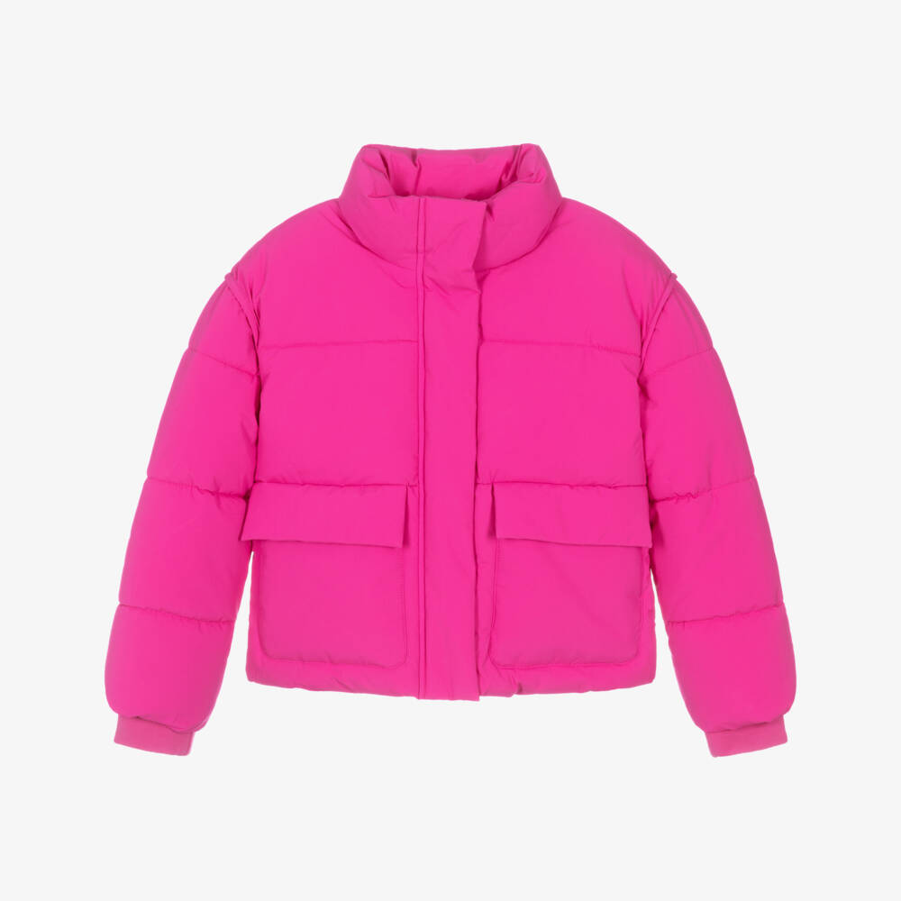 NAME IT-Girls Bright Pink Puffer Jacket | Childrensalon Outlet