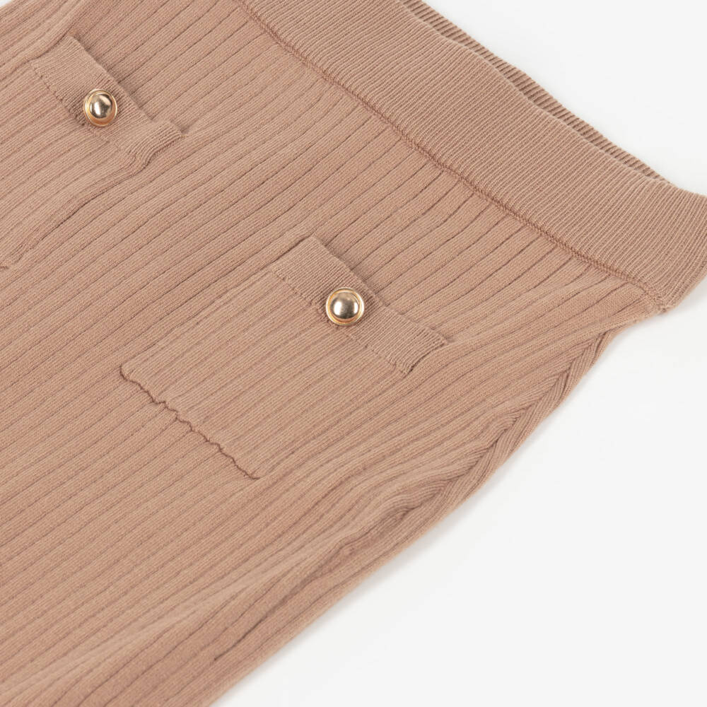 Fun & Fun-تنورة محبوكة مضلعة بلون تاوپ للبنات | Childrensalon Outlet