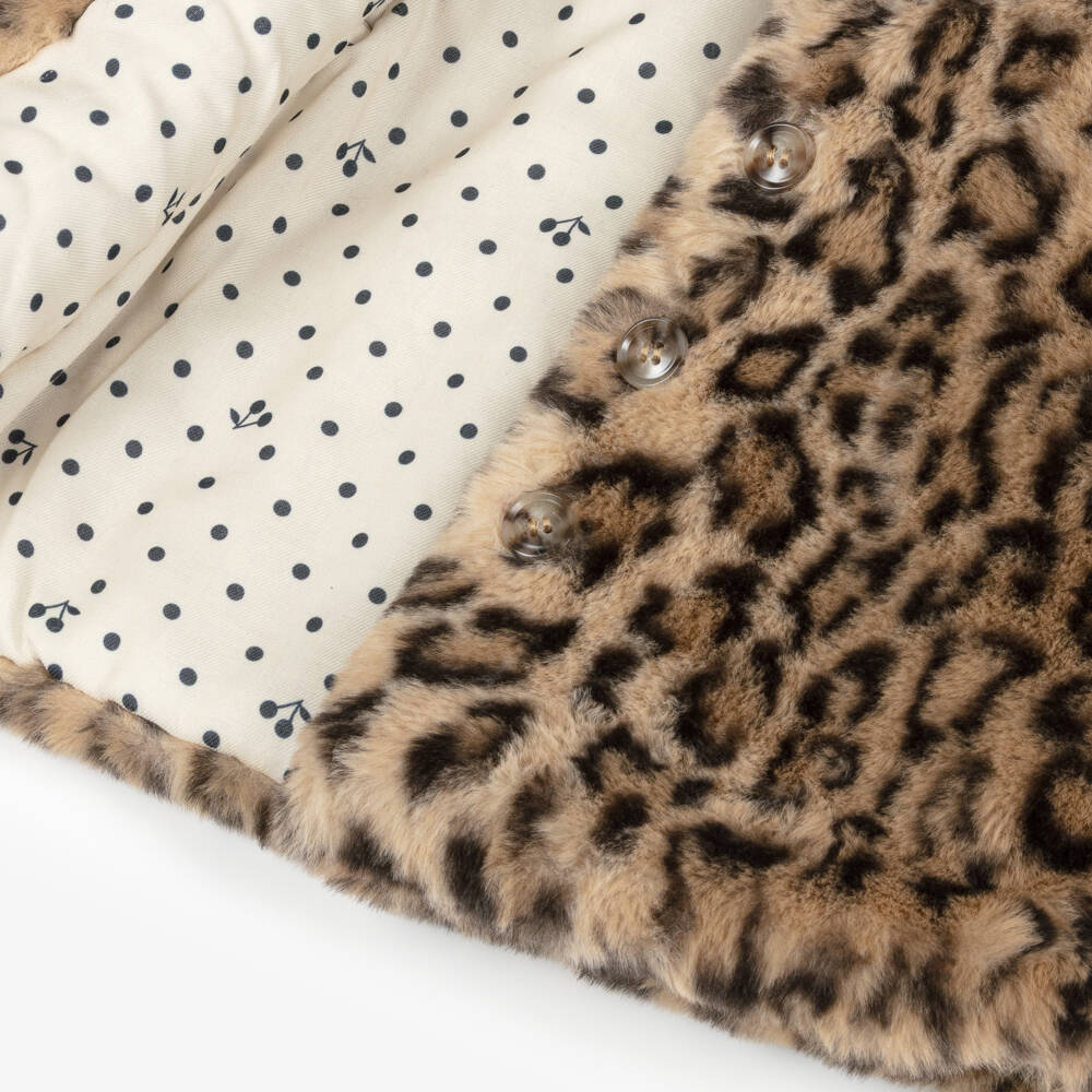 Bonpoint-Girls Brown Leopard Faux Fur Coat | Childrensalon Outlet