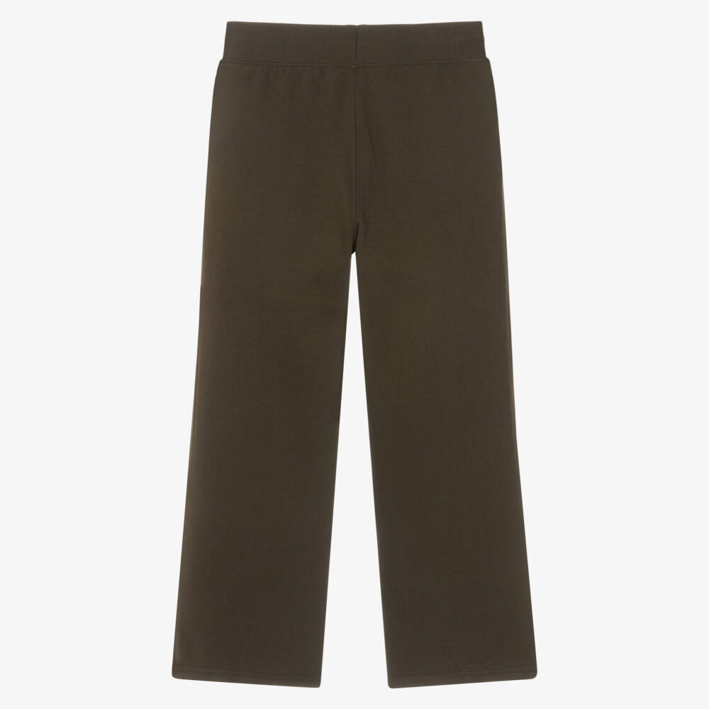 Ralph Lauren-Girls Brown Wide Leg Joggers with Crest Logo | Childrensalon Outlet