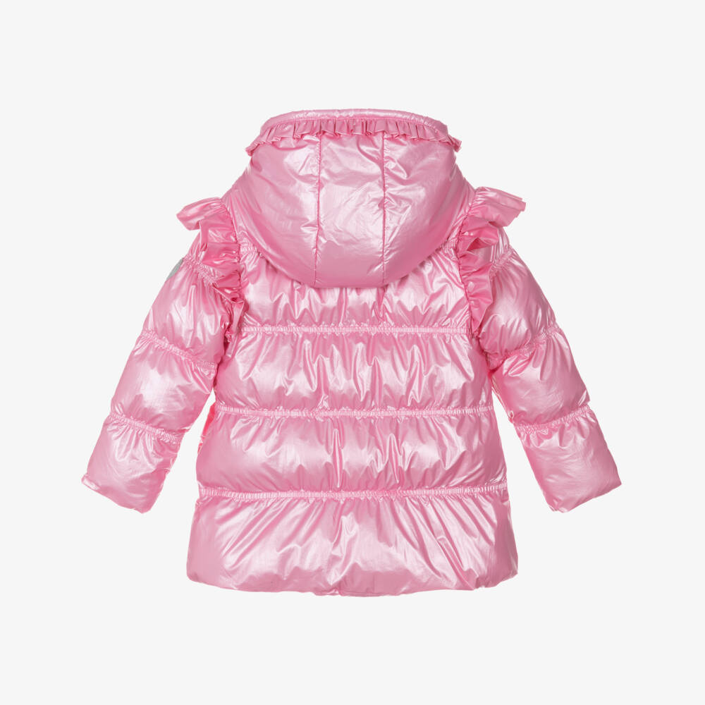 A Dee-معطف مبطن وردي مزين بكشكش للبنات | Childrensalon Outlet