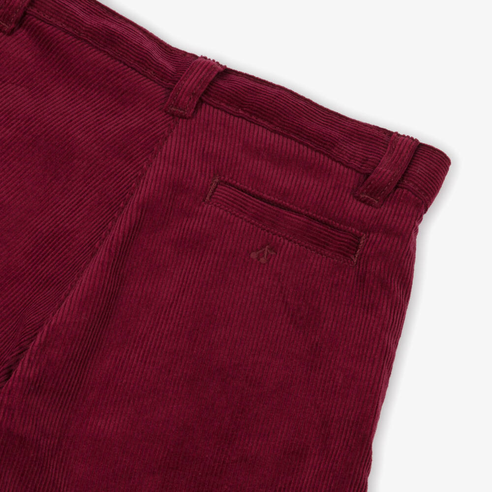 Bonpoint-Girls Burgundy Red Corduroy Trousers | Childrensalon Outlet