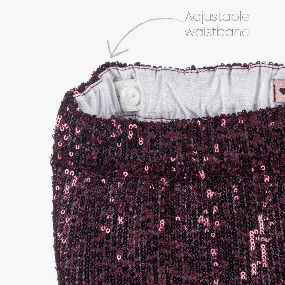 Phi Clothing-Girls Burgundy Red Sequinned Tulle & Velvet Bow Skirt Set | Childrensalon Outlet