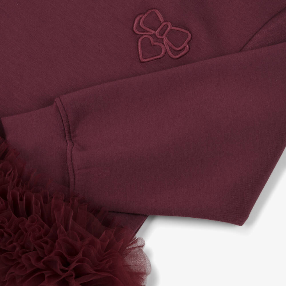 Angel's Face-Girls Burgundy Red Tulle Hem Tracksuit | Childrensalon Outlet