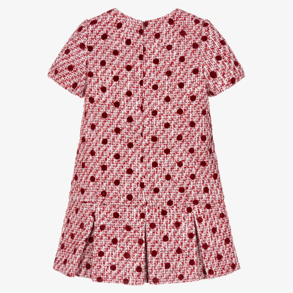Self-Portrait-Girls Burgundy Red Tweed Dress | Childrensalon Outlet